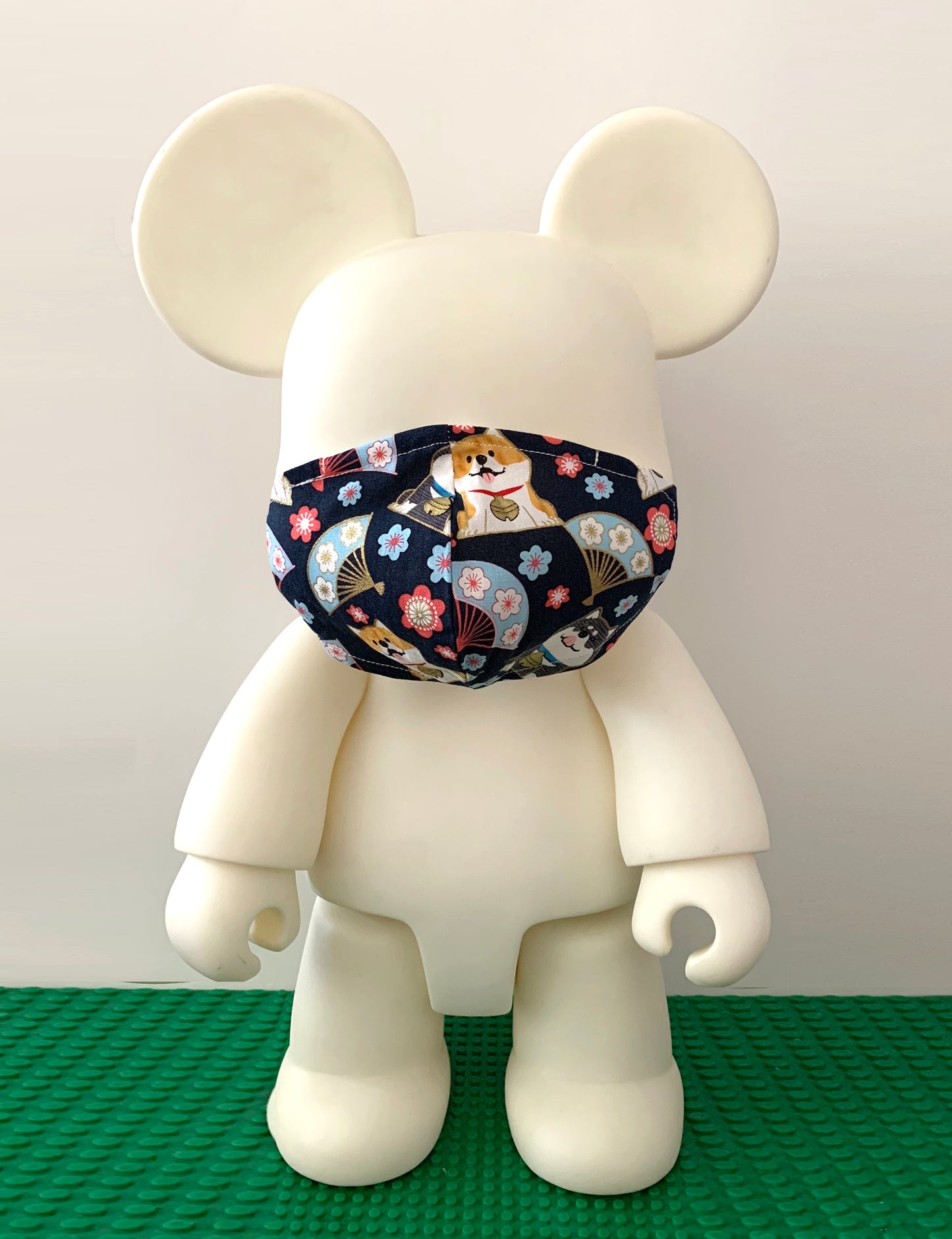 Japanese Fabric - Corgi Dog Face mask