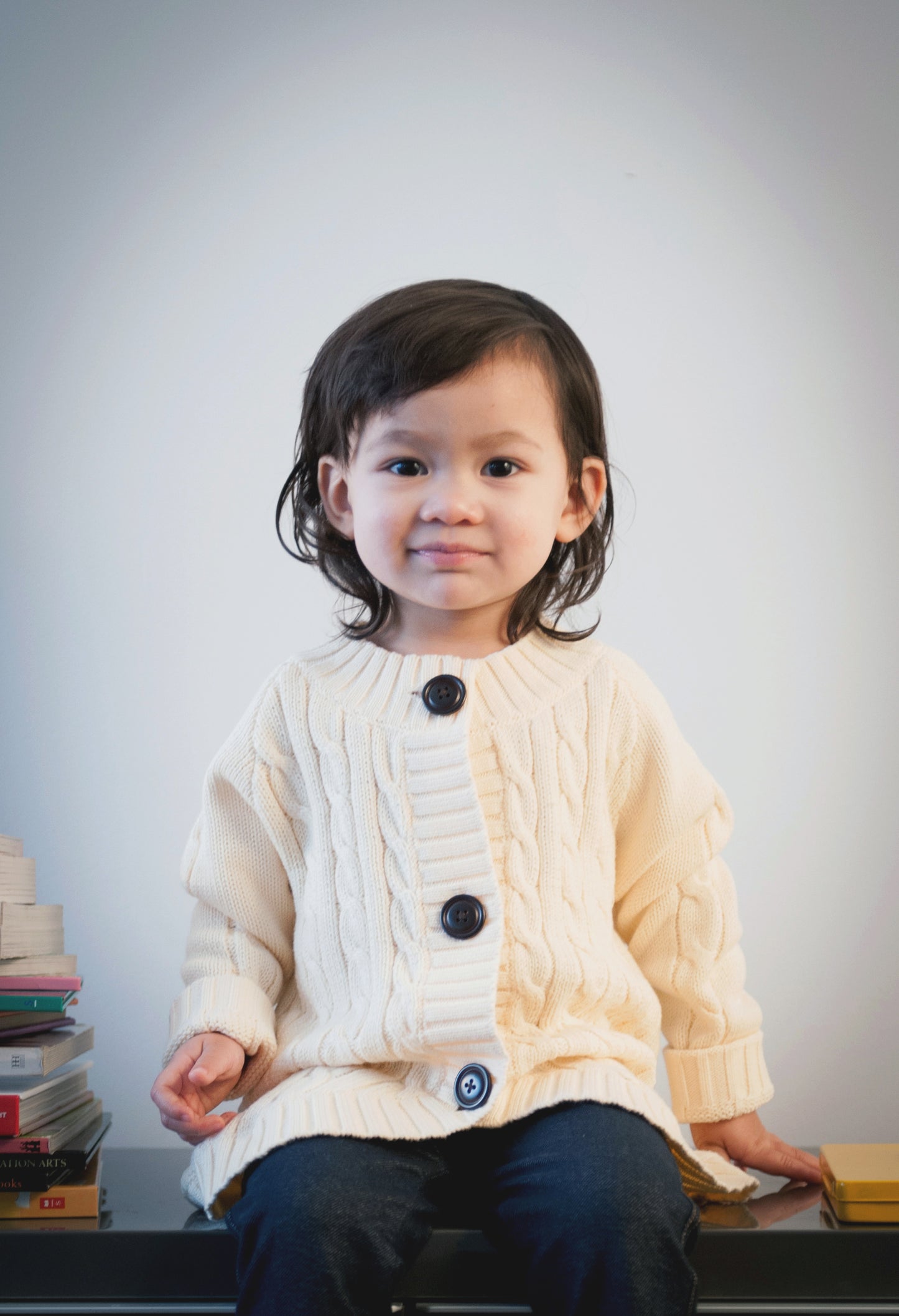 Little Charberry - Warm & Cozy Elongated Cable Knit Cardigan
