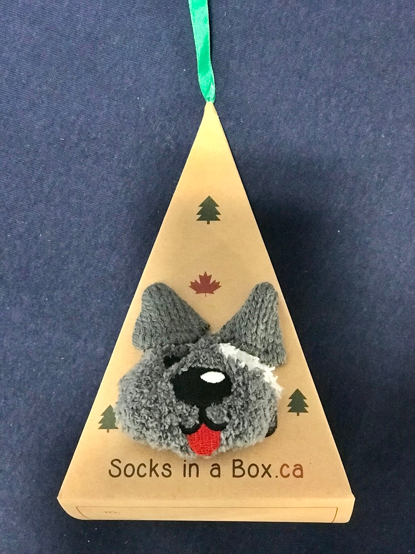 Grey Puppy Dog Socks in a Box