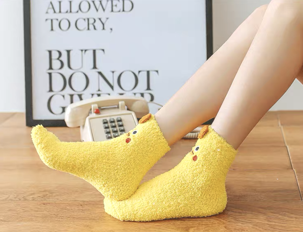 Yellow Chicken Socks in a Box