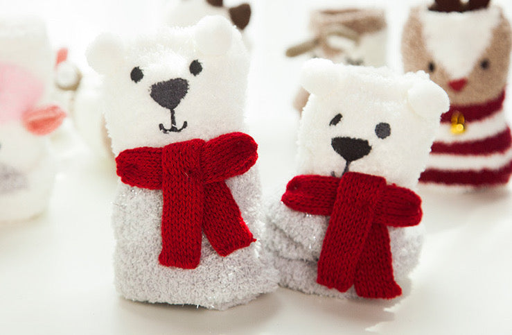 White Bear Socks in a Box for Young Children