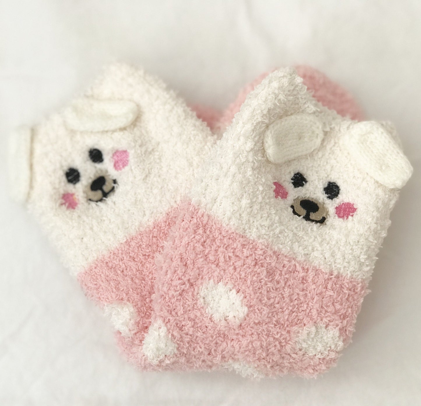 White and Pink Puppy Dog Socks in a Box
